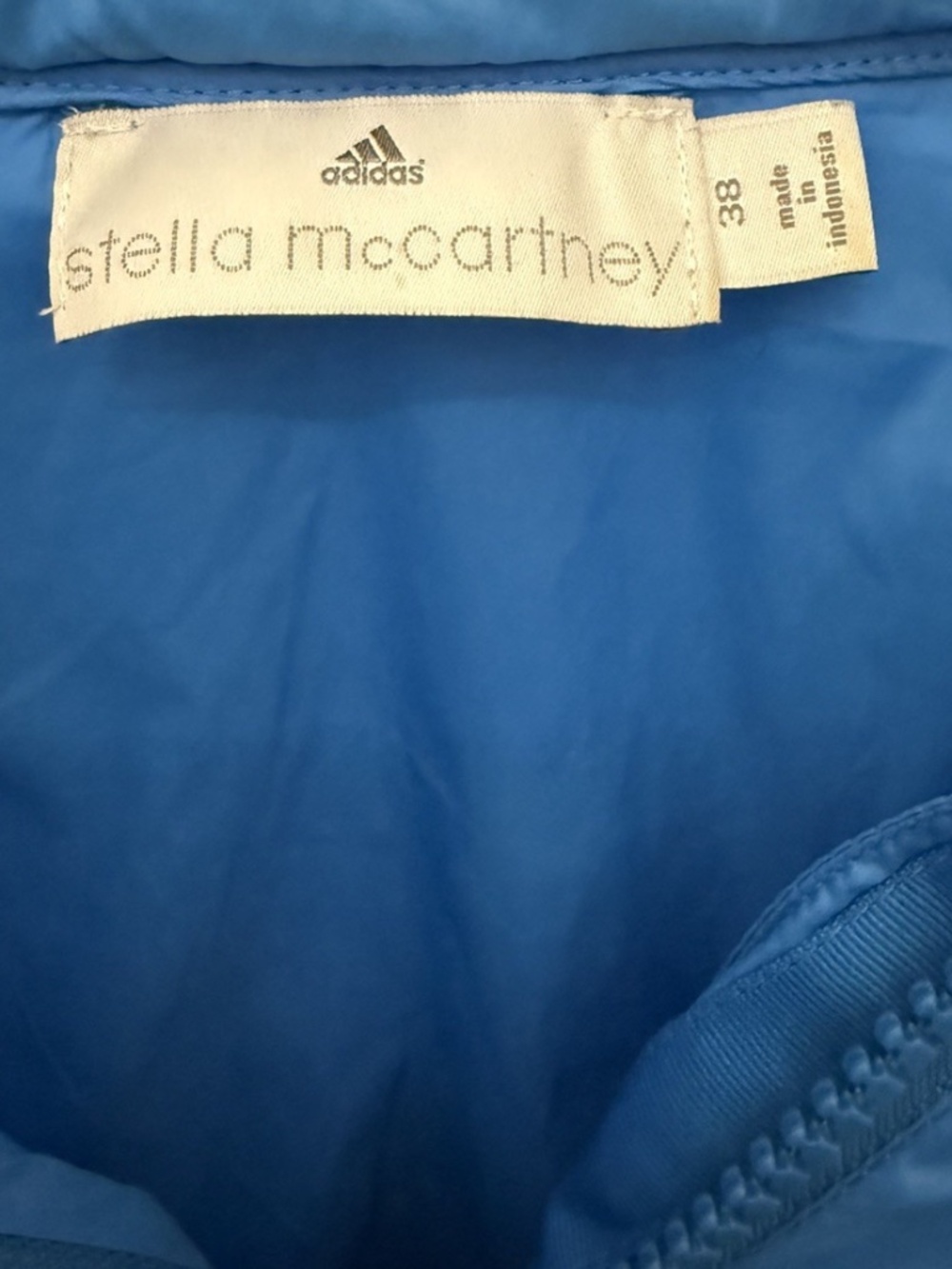 Adidas by Stella McCartney Convertible Jacket Zip Off Sleeves Blue Womens Small - Picture 3 of 8